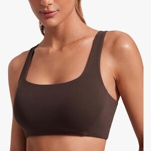 CRZ Yoga butter lift square neck Sports Bra in chocolate
